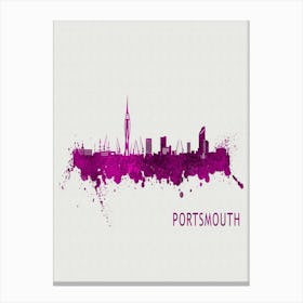 Portsmouth England City Purple Canvas Print