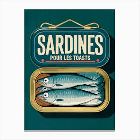 Vintage Sardines Pour Les Toasts Canvas Print