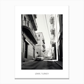 Poster Of Malaga, Spain, Photography In Black And White 1 Canvas Print