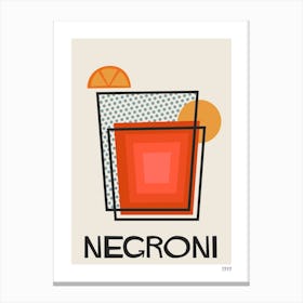 Negroni Retro Cocktail  Neutral Canvas Print