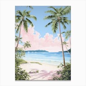 A Canvas Painting Of Pink Sands Beach, Harbour Island 1 Canvas Print