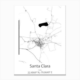 Santa Clara,Cuba Minimalist Map Canvas Print