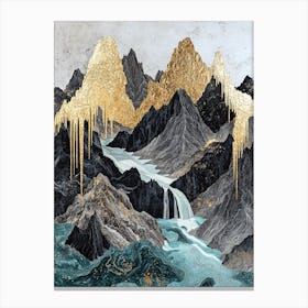 Makalu Shadows Gilded Reflections Canvas Print