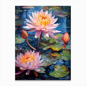 Pink Water Lilly 1 Canvas Print
