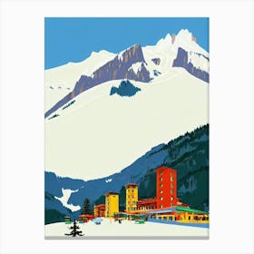 Selva Val Gardena, Italy Midcentury Vintage Skiing Poster Canvas Print