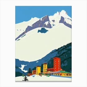 Selva Val Gardena, Italy Midcentury Vintage Skiing Poster Toile