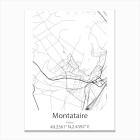 Montataire,France Minimalist Map Canvas Print