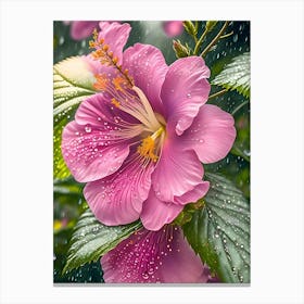 Pink Hibiscus Flower 1 Canvas Print