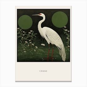 Ohara Koson Inspired Bird Painting Crane 1 Poster Canvas Print