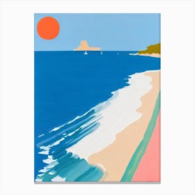 Cala Macarella Beach, Menorca, Spain Modern Colourful Canvas Print