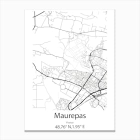 Maurepas,France Minimalist Map Canvas Print