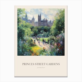 Princes Street Gardens Edinburgh United Kingdom 4 Vintage Cezanne Inspired Poster Canvas Print