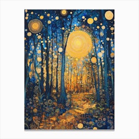 Moonlight In The Forest 3 Canvas Print