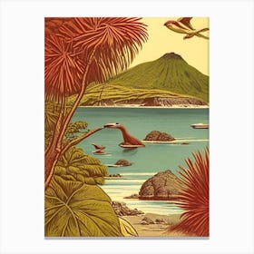 Galapagos Islands Ecuador Vintage Sketch Tropical Destination Canvas Print