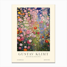 Gustav Klimt Flower Garden At Night Canvas Print