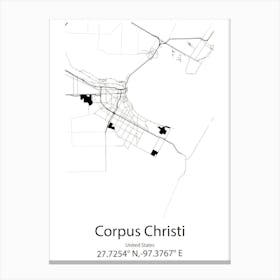 Corpus Christi,United States Minimalist Map 1 Canvas Print