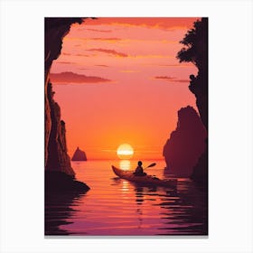 Sunset In The Cave Canvas Print