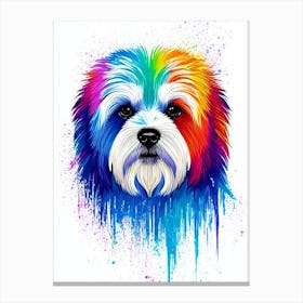 Lhasa Apso Rainbow Oil Painting dog Canvas Print