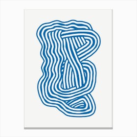 Blue Wavy Lines Canvas Print