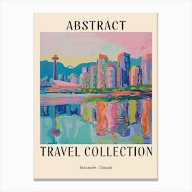 Abstract Travel Collection Poster Vancouver Canada 4 Canvas Print