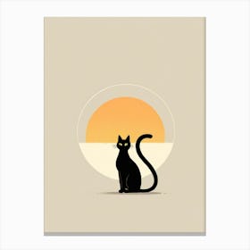 Cat At Sunset 3 Canvas Print