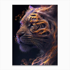 Galaxy Fire Tiger Canvas Print