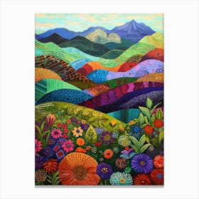 Colorful Flowers In The Mountains Lienzo