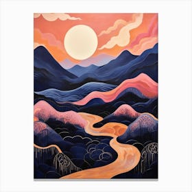 Mountains Abstract Minimalist 6 Canvas Print