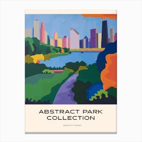 Abstract Park Collection Poster Grant Park Chicago United States 2 Canvas Print