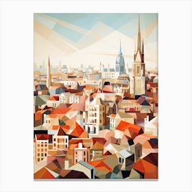 Antwerp, Belgium, Geometric Illustration 1 Canvas Print