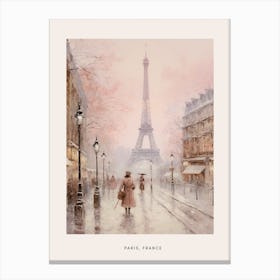 Dreamy Winter Painting Poster Paris France 2 Canvas Print