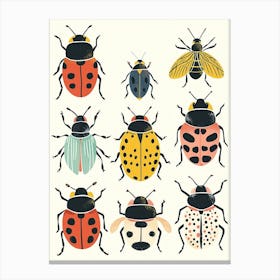 Colourful Insect Illustration Ladybug 14 Canvas Print