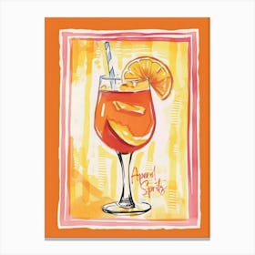 Aperol Spritz Cocktail Art Kitchen Orange Canvas Print