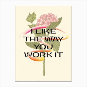 I Like The Way You Work It Canvas Print