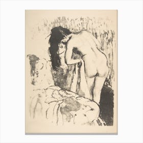 Nude Woman Standing, Drying Herself, Edgar Degas Canvas Print