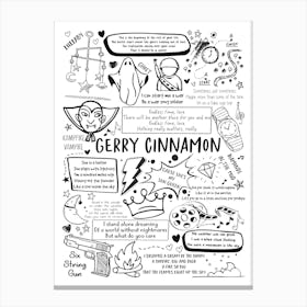 Gerry Cinnamon Doodle Lyrics Canvas Print