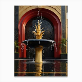 Fountain In Front Of A Building Canvas Print