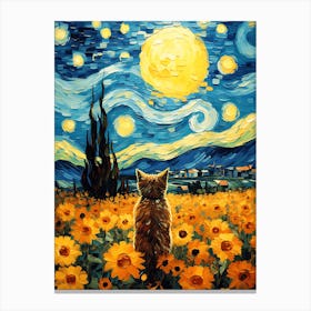 Starry Night Cat Canvas Print