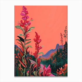 Boho Wildflower Painting Fireweed 1 Canvas Print