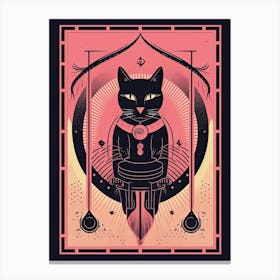 The Hanged Man Tarot Card, Black Cat In Pink 2 Canvas Print