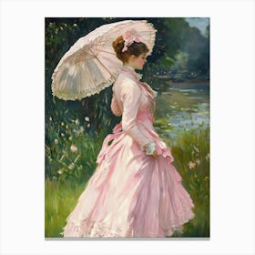 Lady In Pink 3 Canvas Print