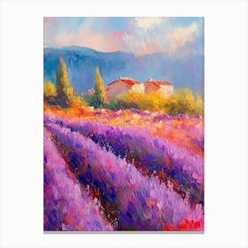 Oil Painting Lavender Field Canvas Print