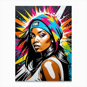 Graffiti Mural Of Beautiful Hip Hop Girl 94 Canvas Print