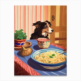 Dog And Pasta 2 Canvas Print