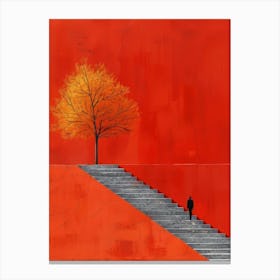 Tree On The Stairs Canvas Print