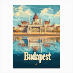 Aihrgdesign A Classic 1960s Travel Poster For Budapest 2 Canvas Print