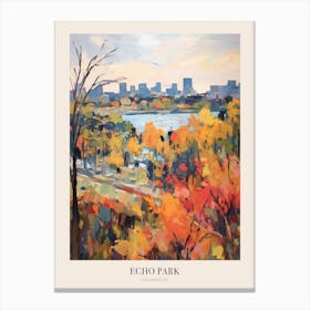 Autumn City Park Painting Echo Park Los Angeles United States 1 Poster Canvas Print