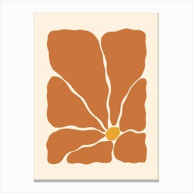 Abstract Flower 02 - Burnt Orange Canvas Print