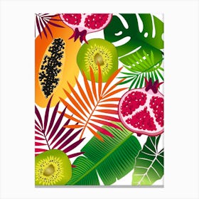 Tropical Fruit and Leaves Canvas Print