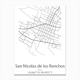 San Nicolas De Los Garza,Mexico Minimalist Map Canvas Print